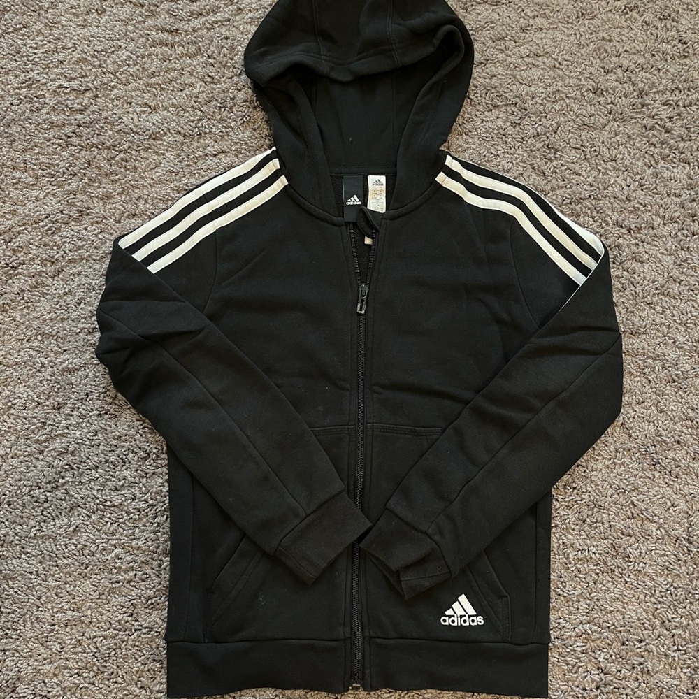 adidas youth zip up hoodie S